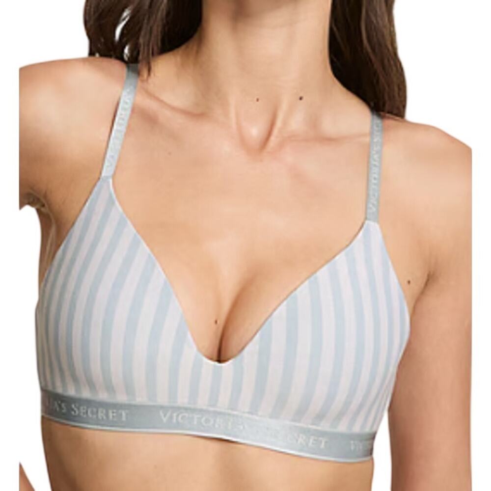 Victoria's Secret The T Shirt Cotton Exploded Logo Lightly Lined Wireless Bra